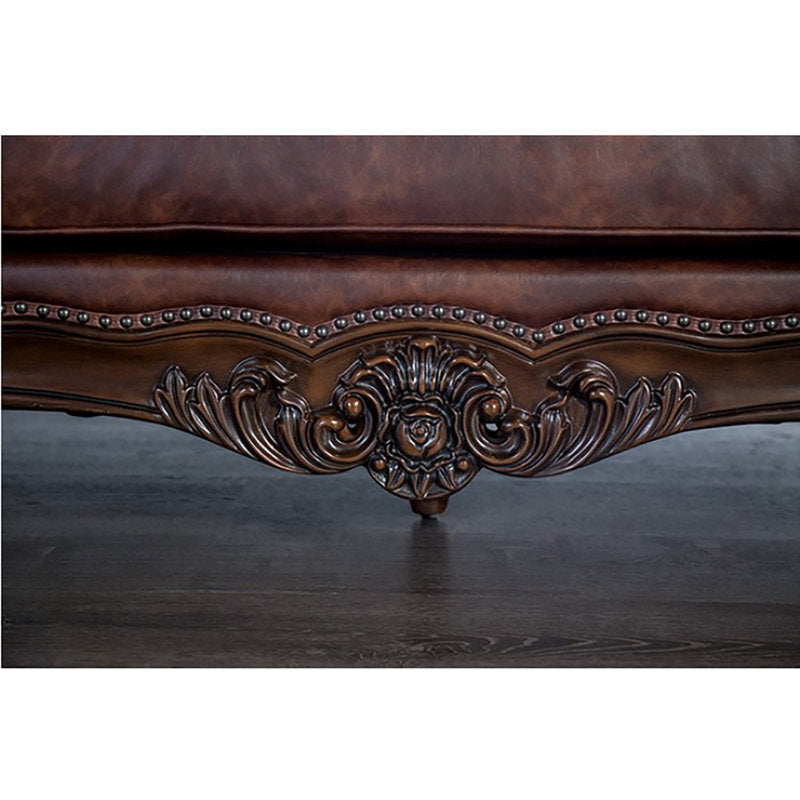 Premium handcrafted teak wood Chesterfield armchair