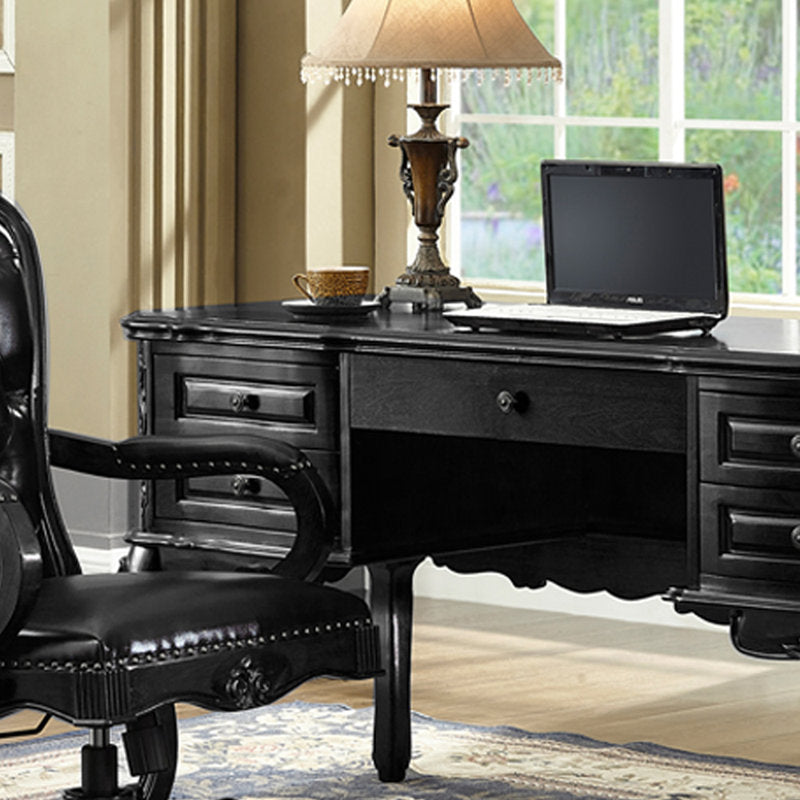Luxury black wooden executive desk