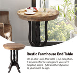 Rustic handcrafted teak wood side table