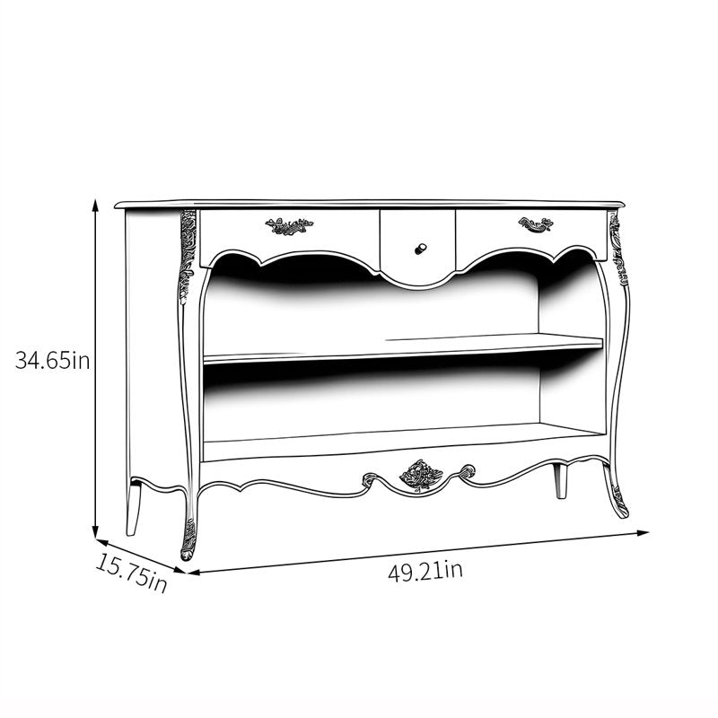 Handcrafted teak wood sideboard cabinet for luxury living room décor
