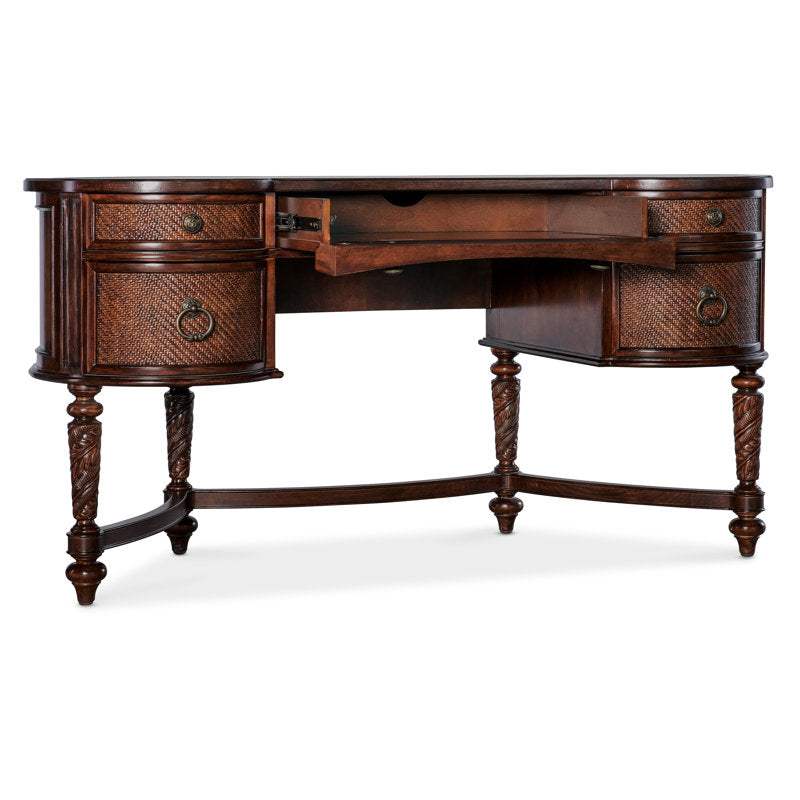 Luxury handcrafted teak wood office desk for home office and study room