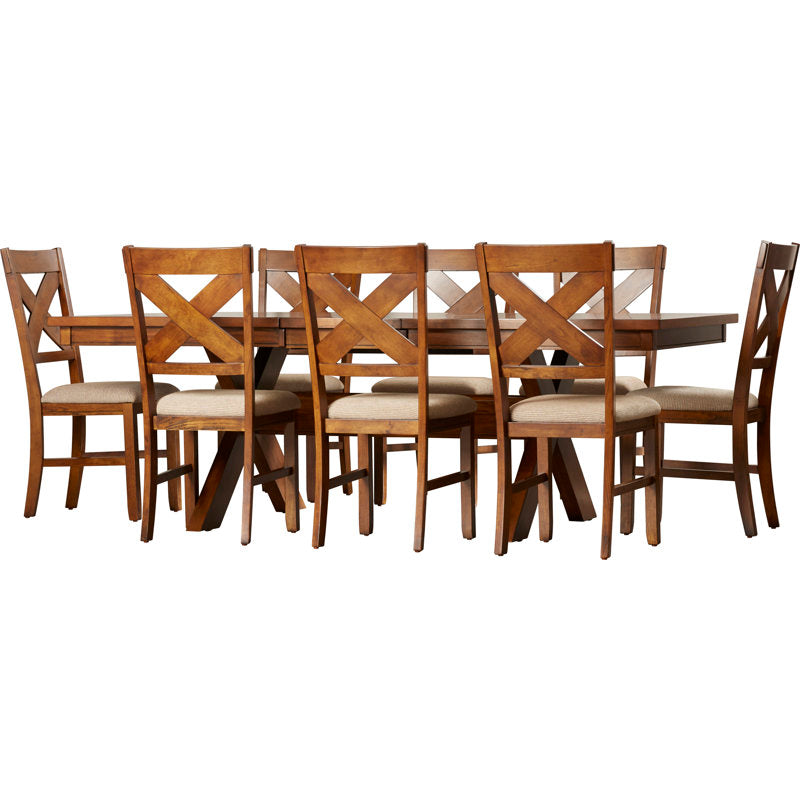 Premium teak wood dining table with cushioned chairs