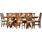 Premium teak wood dining table with cushioned chairs