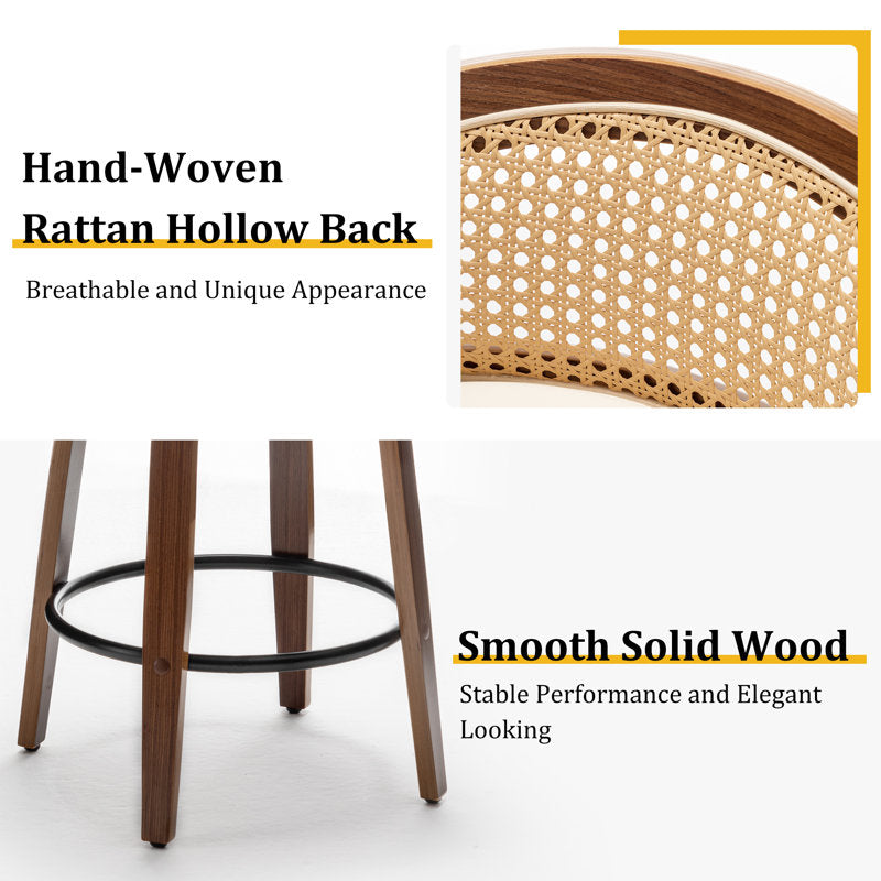 Elegant solid teak wood high counter stool