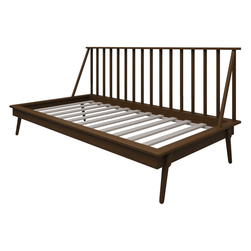Contemporary teak wood bed frame