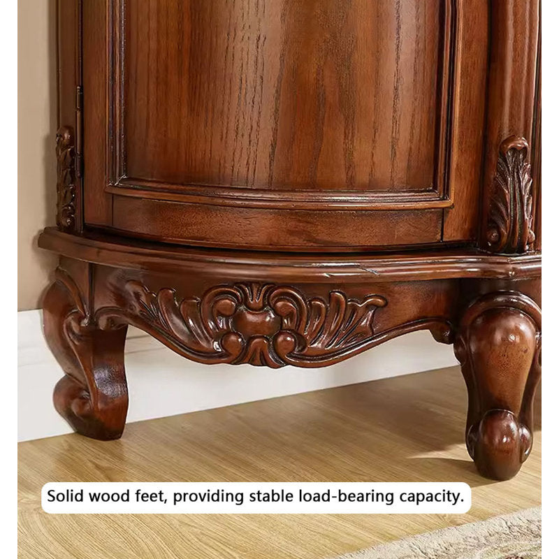 Solid wood sideboard cabinet with multiple storage compartments