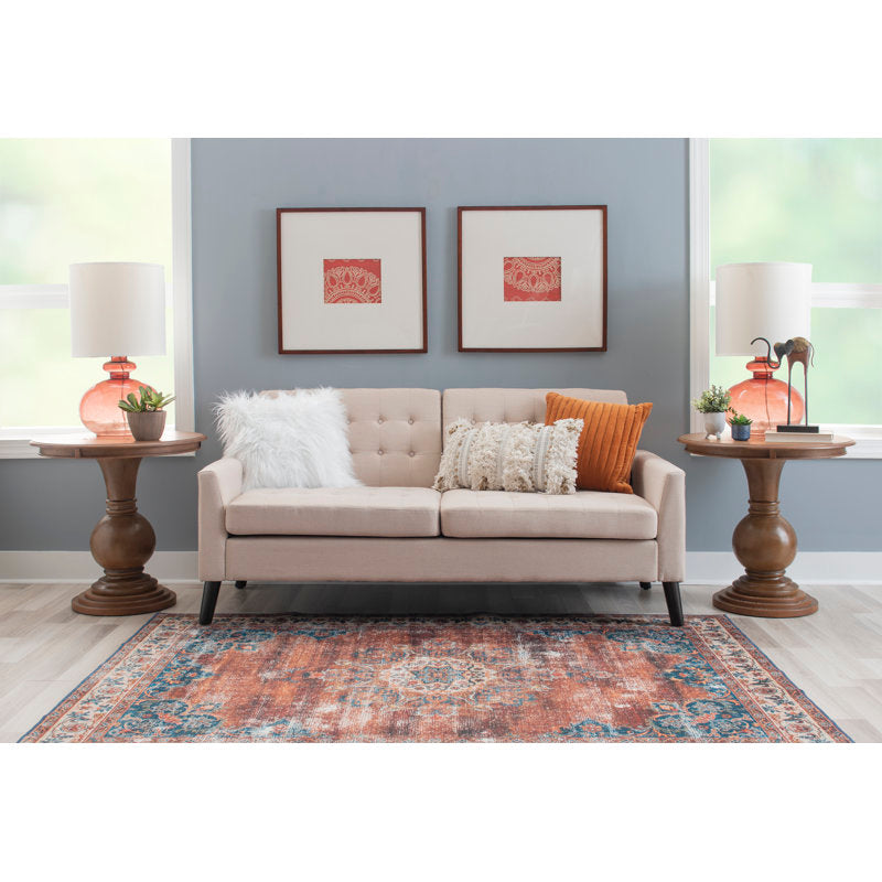 Handcrafted teak wood accent table for living room décor
