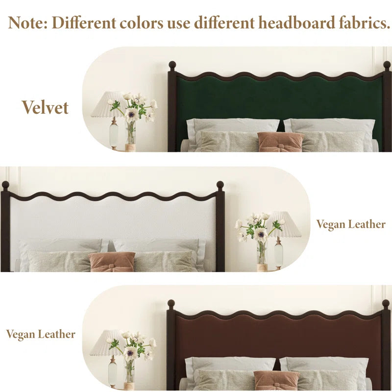 Bedroom furniture wave-style wooden king bed