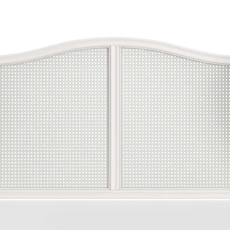 modern white rattan bed design