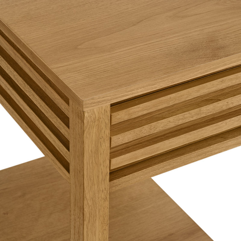 Scandinavian teak wood sofa side table