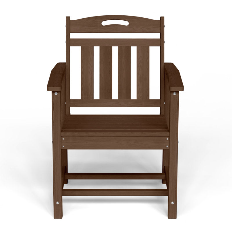 Outdoor seating chair with armrests