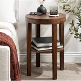 Premium wooden bedside table with round top
