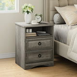 Compact wooden side table