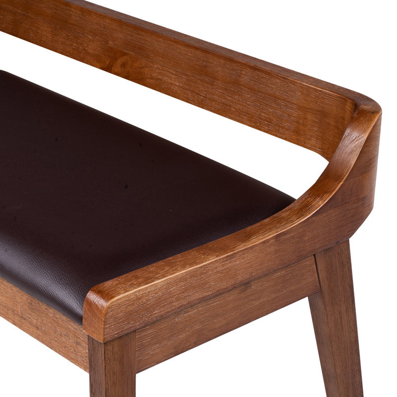 solid teak wood seating bench indoor