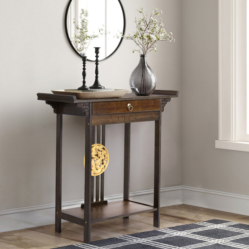 Modern teak wood foyer table
