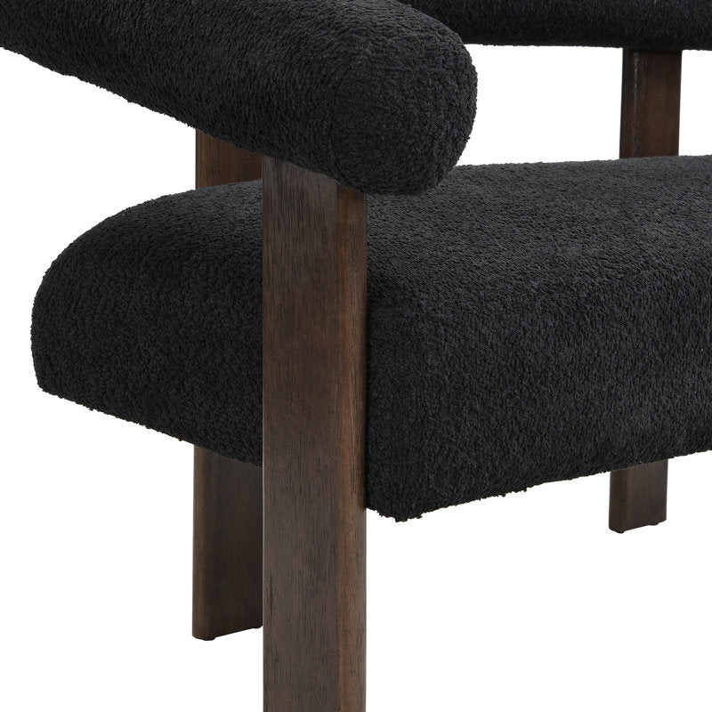 Luxury Teak Wood Bouclé Sofa Set – 2 Seater & 3 Seater Modern Designer Couch