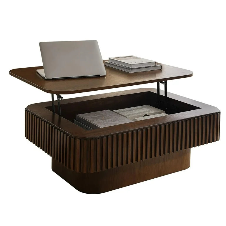 Modern living room coffee table with raised tabletop