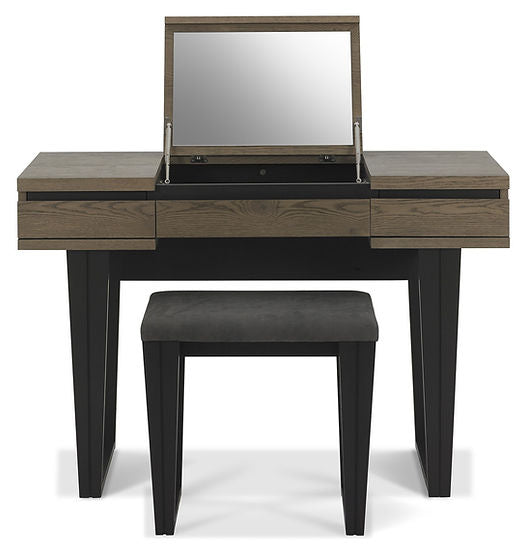 modern dressing table with hidden mirror