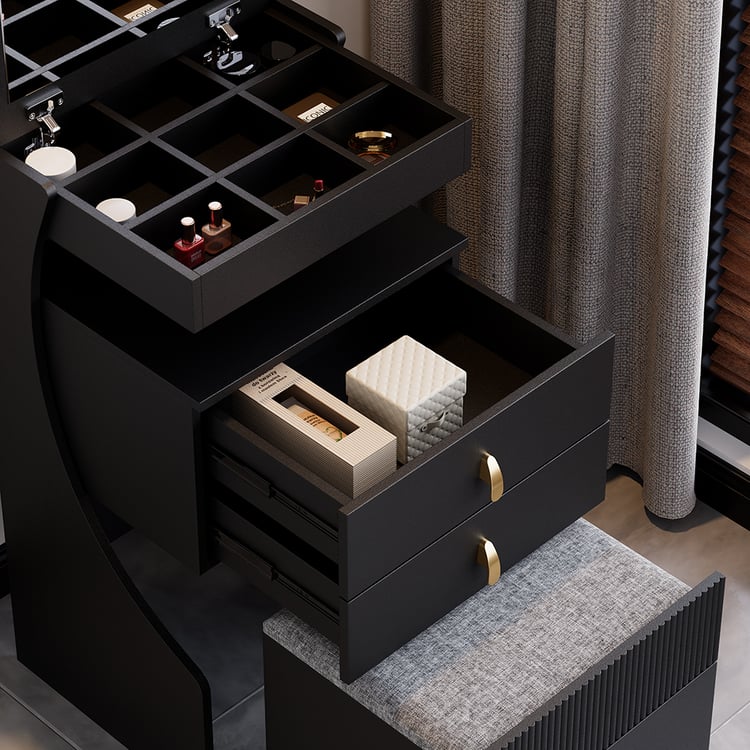 Luxury vanity table with storage stool and drawers
