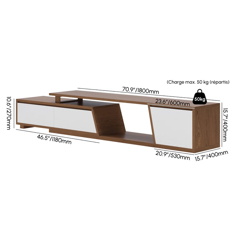 Premium teak wood media console for living room