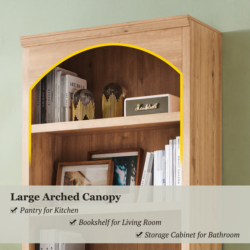 Contemporary teak wood storage display unit
