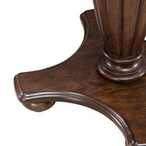 Handcrafted teak wood accent table with walnut finish
