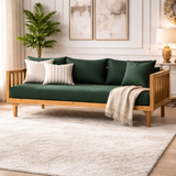 Scandinavian Style 3 Seater Teak Wood Sofa for Modern Interiors